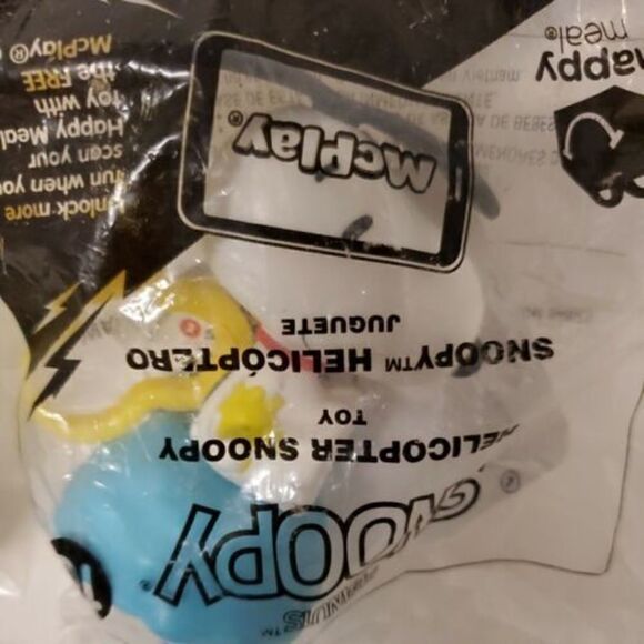 Set of 4 SNOOPY MCDONALD'S TOYS - HELICOPTER Basketball Dancing - Picture 3 of 5